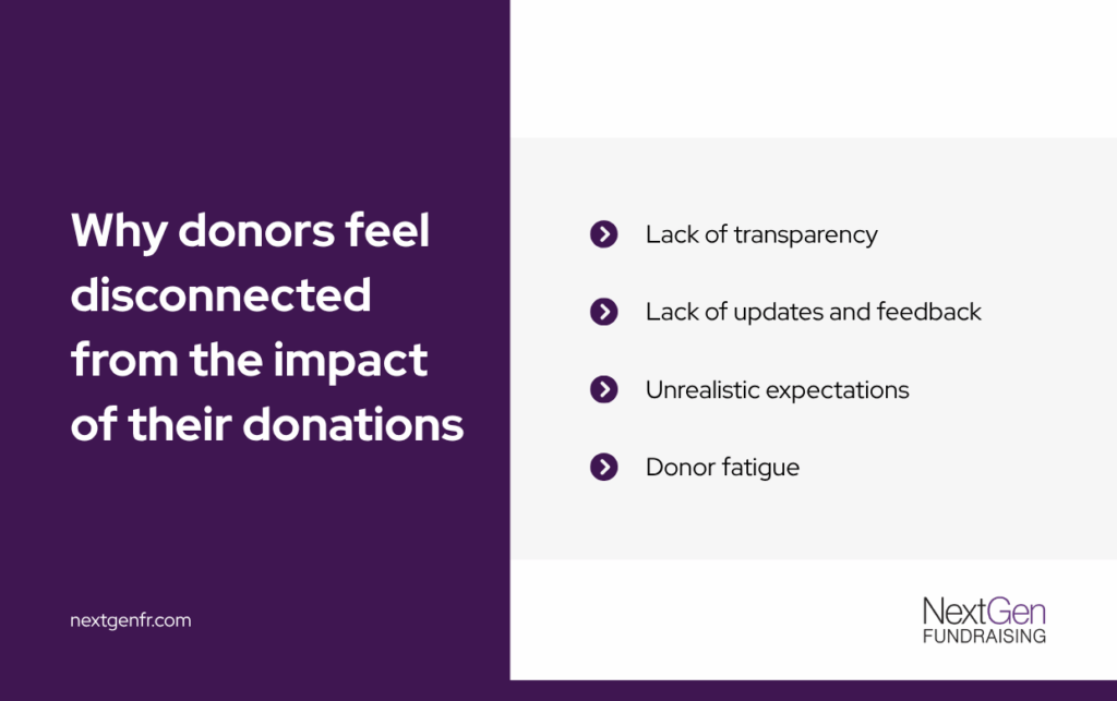 Why donors feel disconnected from the impact of their donations